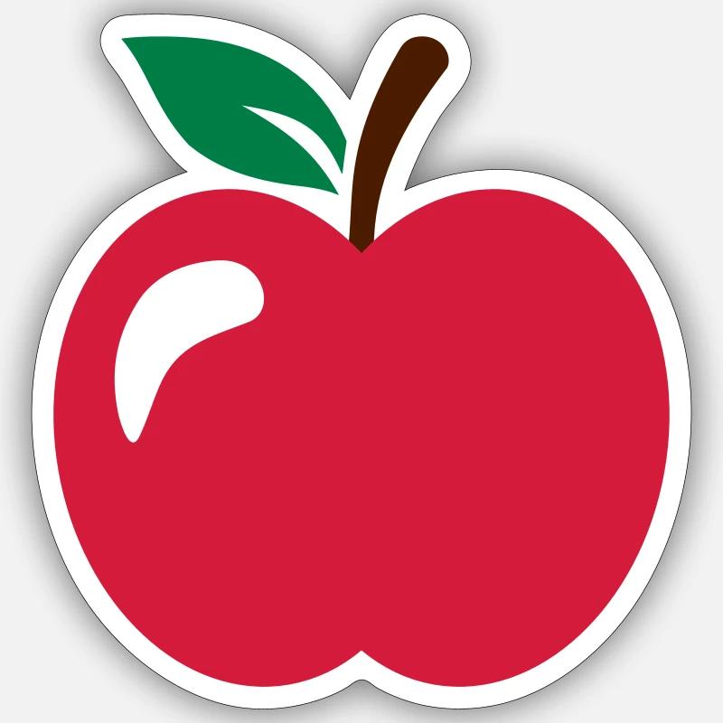 Pomme - Sticker taille S (10 x 10 cm) - blanc mat