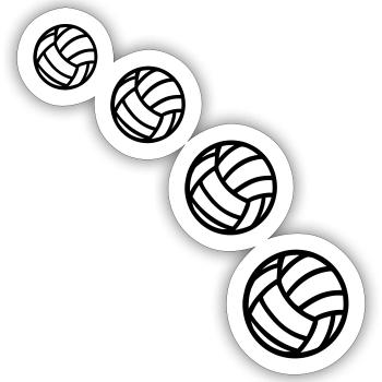Volleyball - Sticker Größe S (10 x 10 cm) - Mattweiß - Vorne