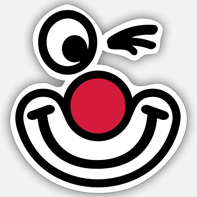 Clown - Sticker taille S (10 x 10 cm) - blanc mat