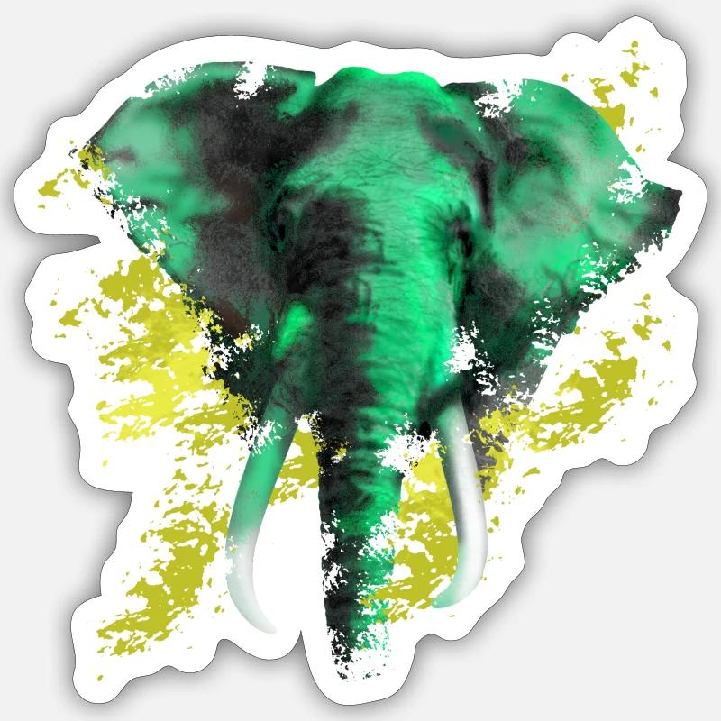 éléphant - Sticker taille S (10 x 10 cm) - blanc mat