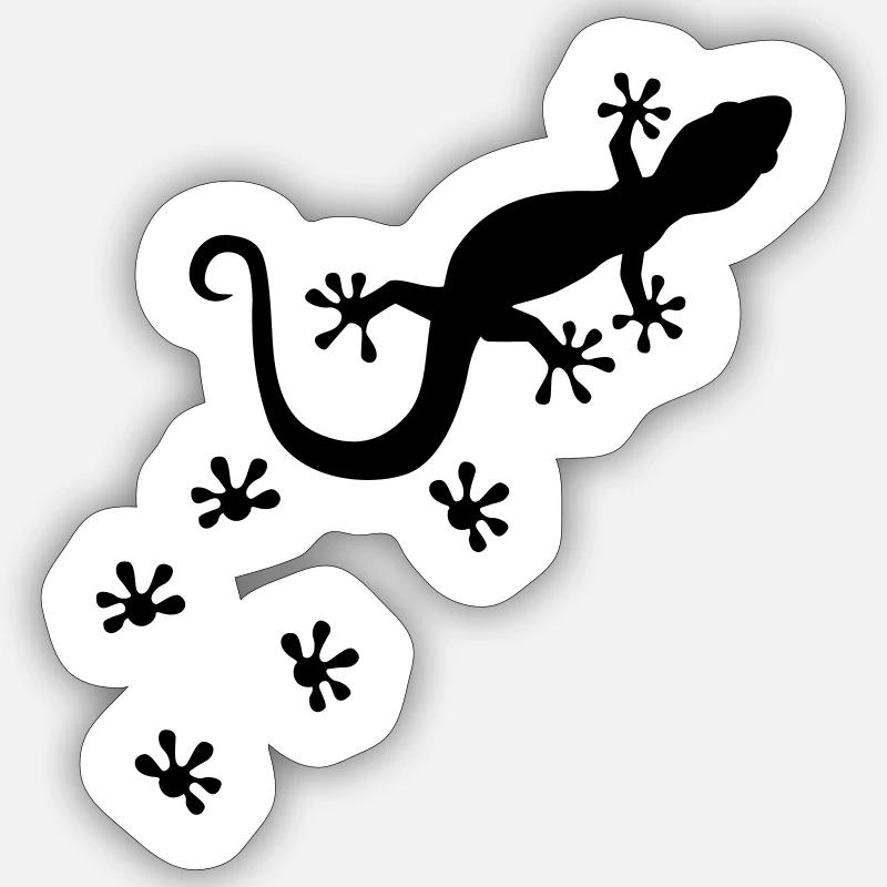 Gecko - Sticker Größe S (10 x 10 cm) - Mattweiß