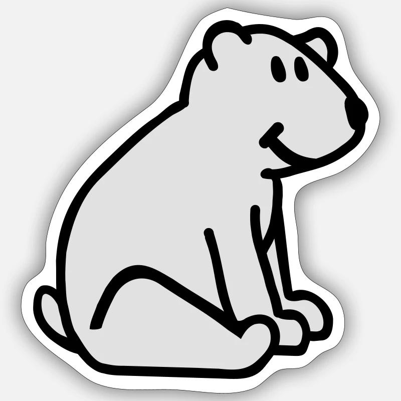 Eisbär - Sticker Größe S (10 x 10 cm) - Mattweiß