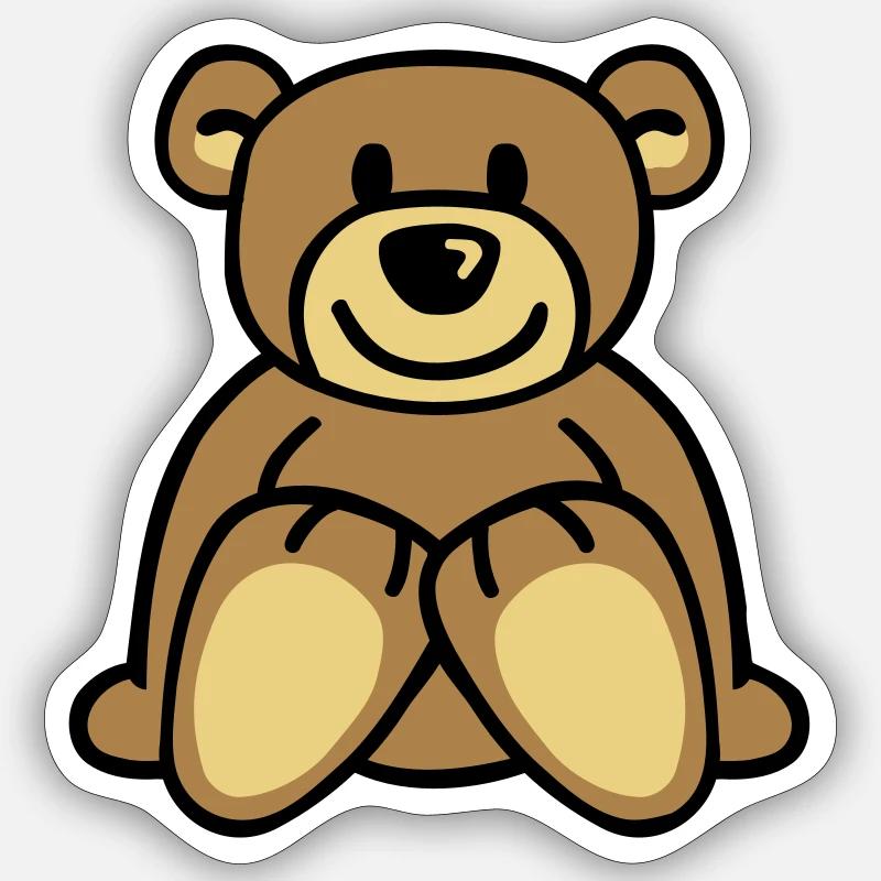 Teddy - Sticker Größe S (10 x 10 cm) - Mattweiß