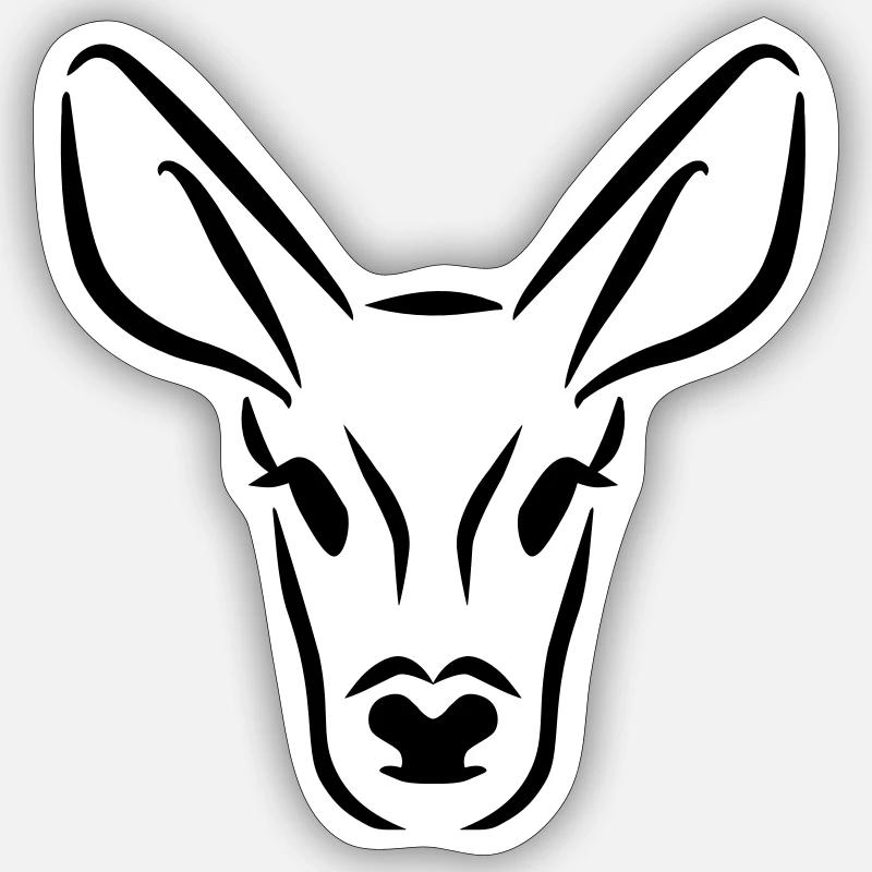 Chevreuil - Sticker taille S (10 x 10 cm) - blanc mat