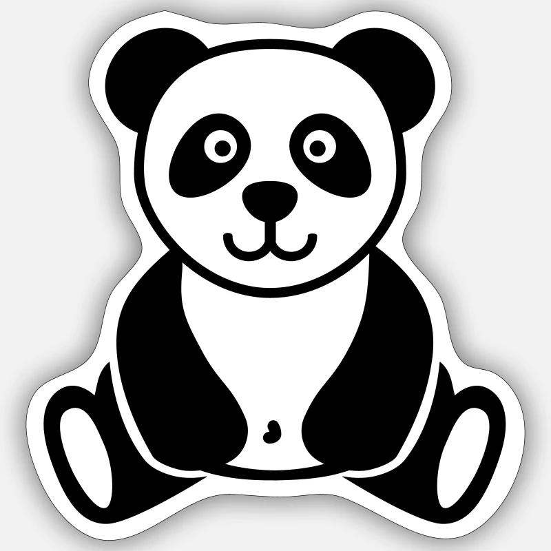 Panda - Sticker taille S (10 x 10 cm) - blanc mat