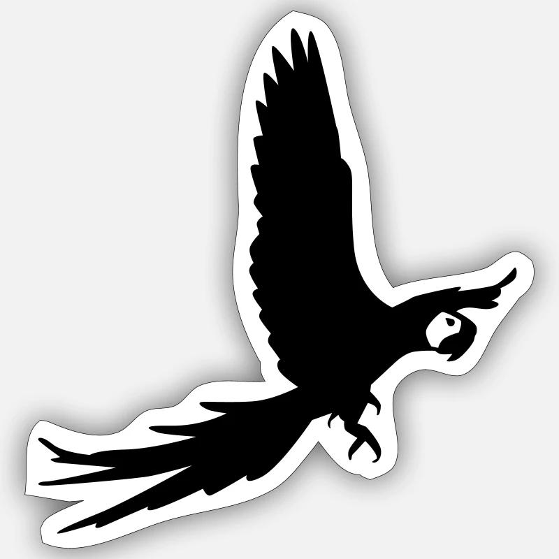 Perroquet - Sticker taille S (10 x 10 cm) - blanc mat