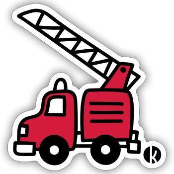 Feuerwehrauto (c) - Fire Truck - Sticker size S (10 x 10 cm) - white matte - Front