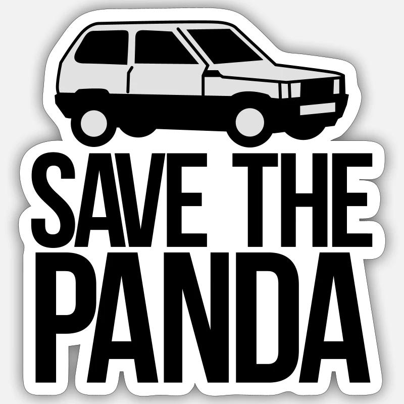 save the panda - Sticker Größe S (10 x 10 cm) - Mattweiß