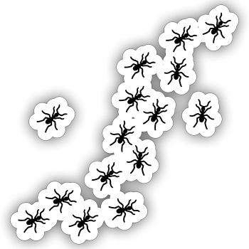 Fourmi - Sticker taille S (10 x 10 cm) - blanc mat - Devant