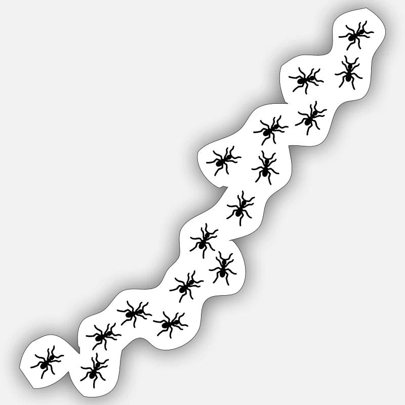 Ants - Sticker size S (10 x 10 cm) - white matte