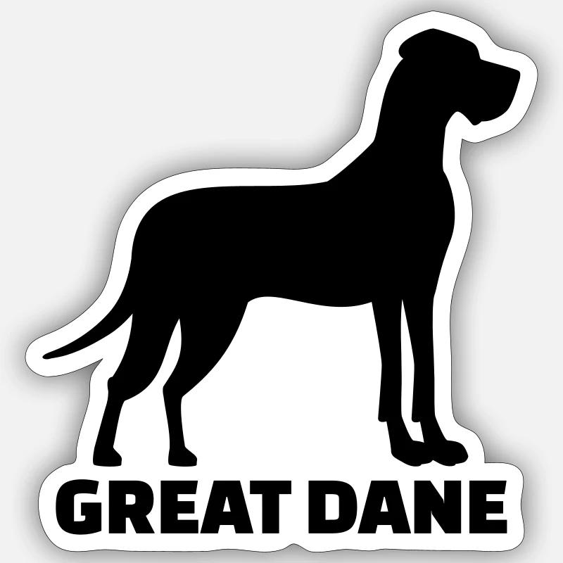 Dogge - Sticker Größe S (10 x 10 cm) - Mattweiß