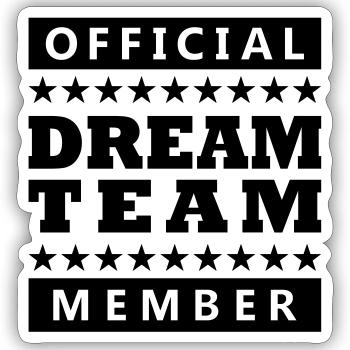 Official Dream Team - Sticker taille S (10 x 10 cm) - blanc mat - Devant