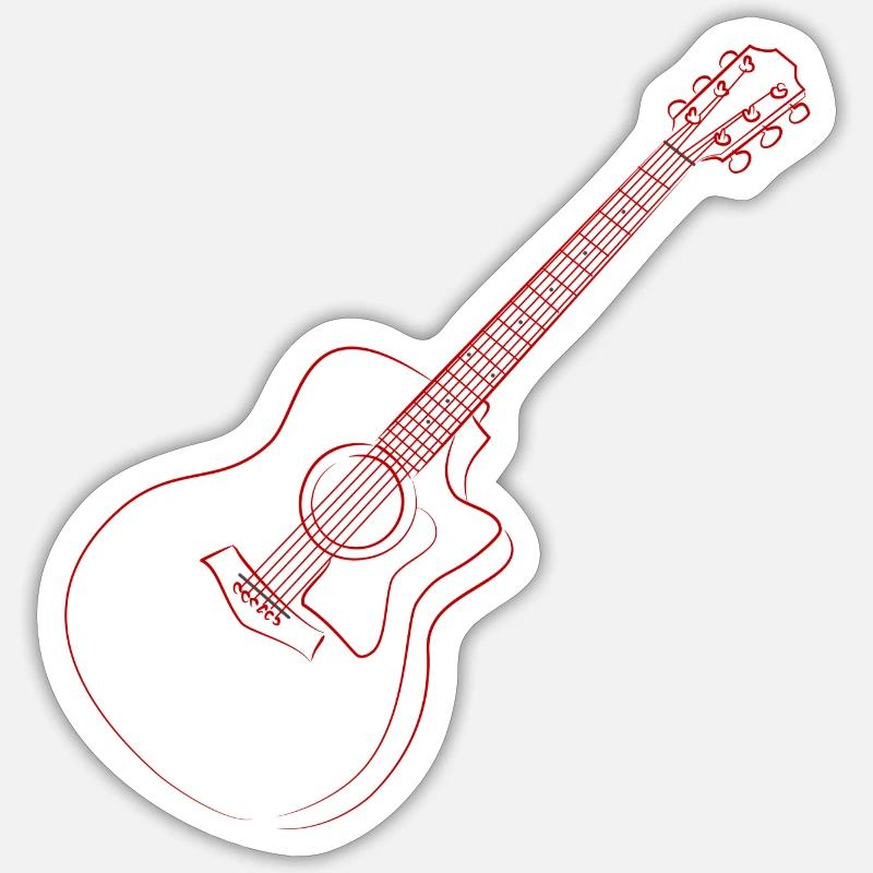 guitar - Sticker size S (10 x 10 cm) - white matte