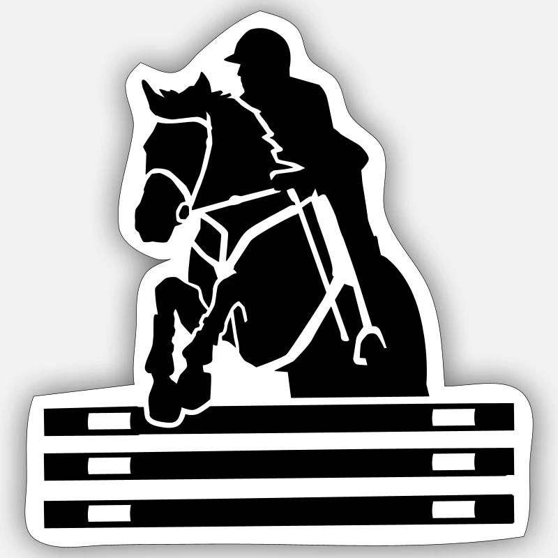 Show jumping - Sticker size S (10 x 10 cm) - white matte
