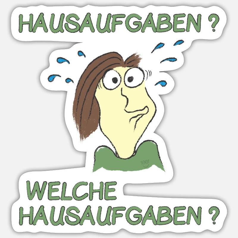 "Homework Forgetting" ☺ - Sticker size S (10 x 10 cm) - white matte