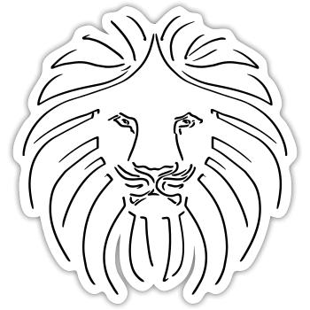 Like a Lion, Reggae King, Rastafari, Music, Rebel - Sticker taille S (10 x 10 cm) - blanc mat - Devant