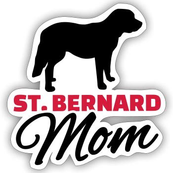St. Bernard Mom - Sticker size S (10 x 10 cm) - white matte - Front