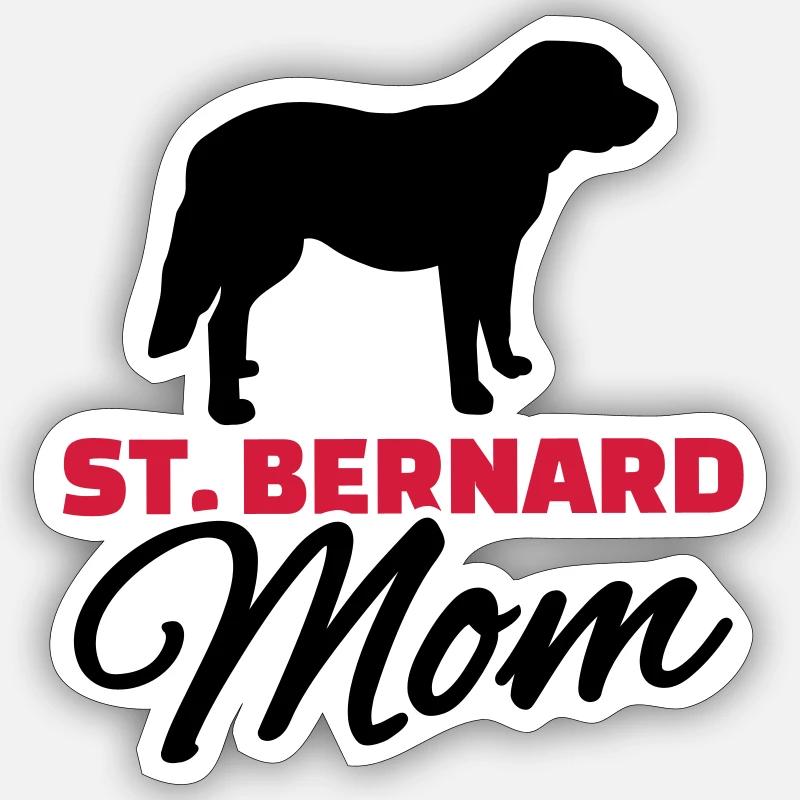 St. Bernard Mom - Sticker size S (10 x 10 cm) - white matte