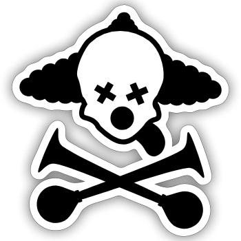 totenkopf clown - Sticker Größe S (10 x 10 cm) - Mattweiß - Vorne
