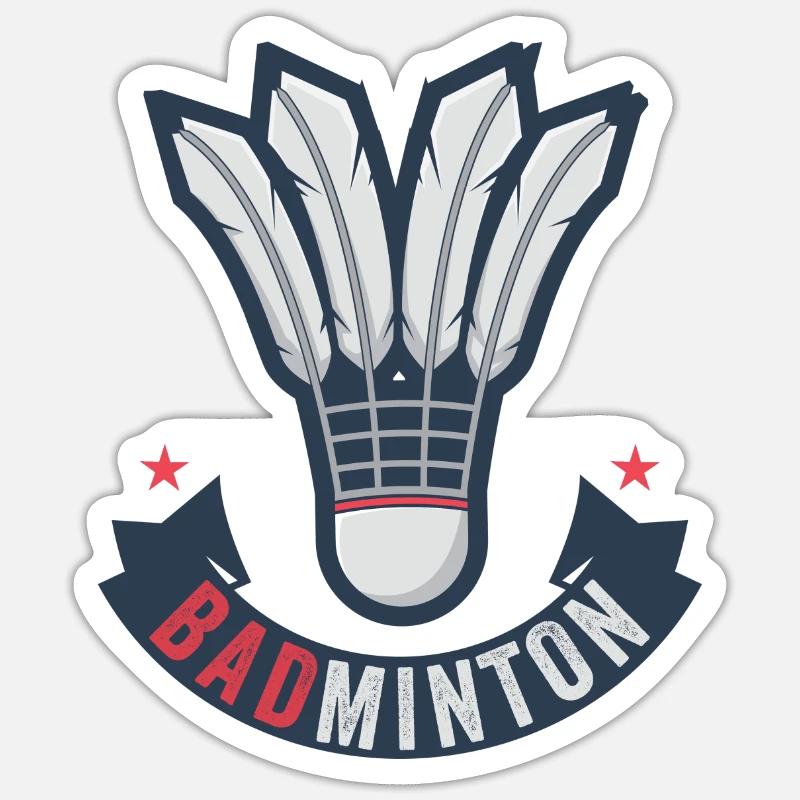 badminton - Sticker size S (10 x 10 cm) - white matte