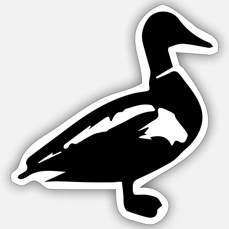 Canard canard colvert - Sticker taille S (10 x 10 cm) - blanc mat