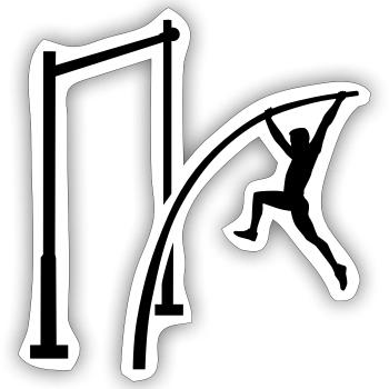 Stabhochsprung - Sticker Größe S (10 x 10 cm) - Mattweiß - Vorne