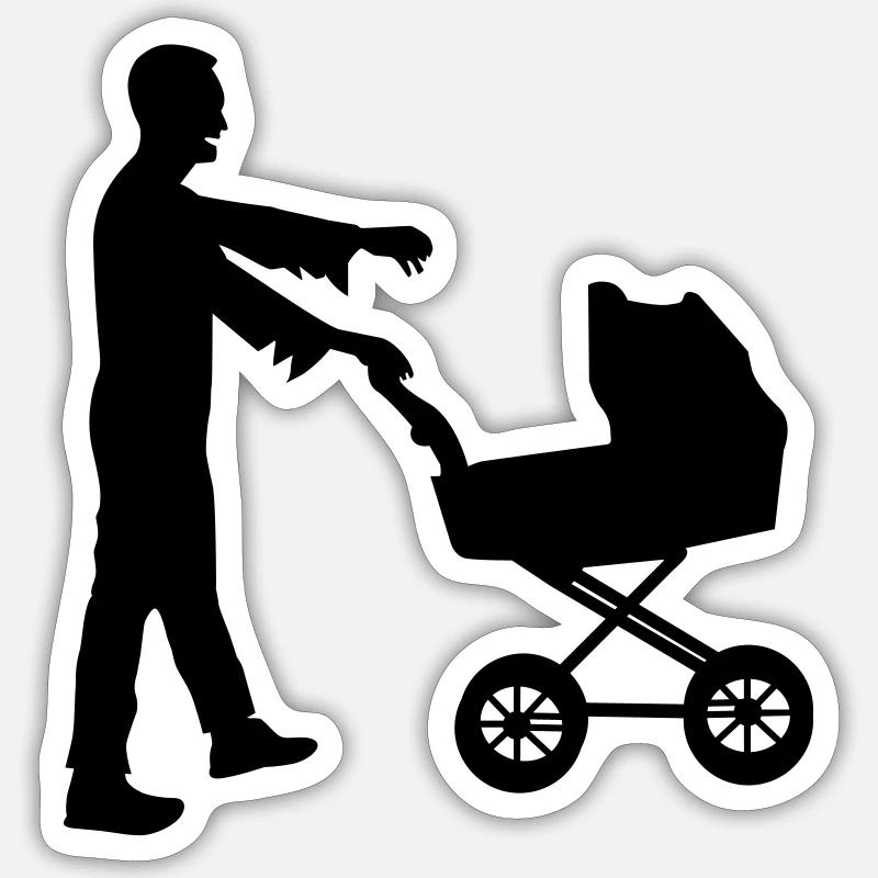 WALKING DAD - Sticker Größe S (10 x 10 cm) - Mattweiß