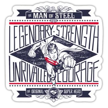 Superman Legendary Strength - Sticker size S (10 x 10 cm) - white matte - Front