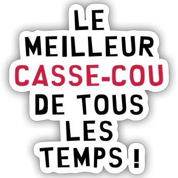 Casse-cou / Casse cou / Sport / Freestyle / Risque - Sticker taille S (10 x 10 cm) - blanc mat - Devant