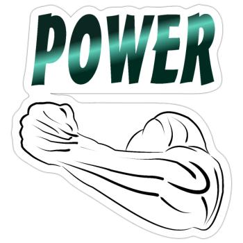power - Sticker Größe S (10 x 10 cm) - Mattweiß - Vorne