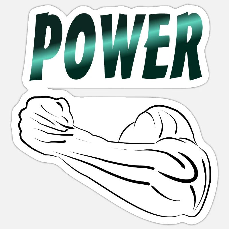 puissance - Sticker taille S (10 x 10 cm) - blanc mat