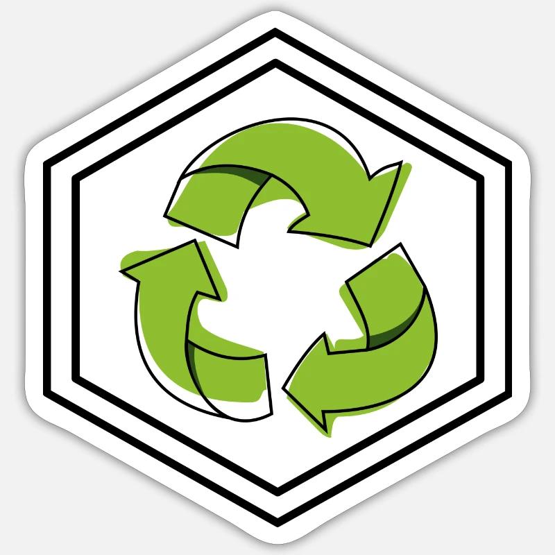 recyclage - Sticker taille S (10 x 10 cm) - blanc mat