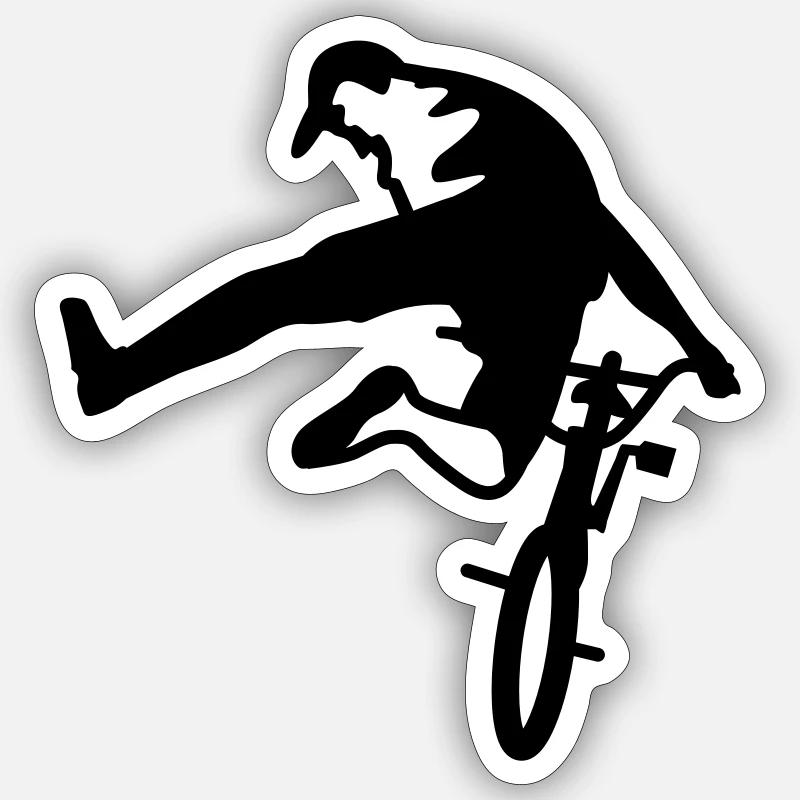 bmx - Sticker taille S (10 x 10 cm) - blanc mat