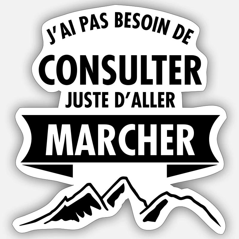 Consulter - Marcher - Sticker taille S (10 x 10 cm) - blanc mat