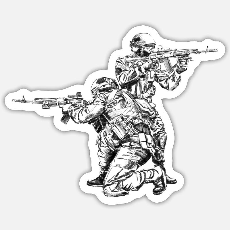 Special Forces - Sticker Größe S (10 x 10 cm) - Mattweiß
