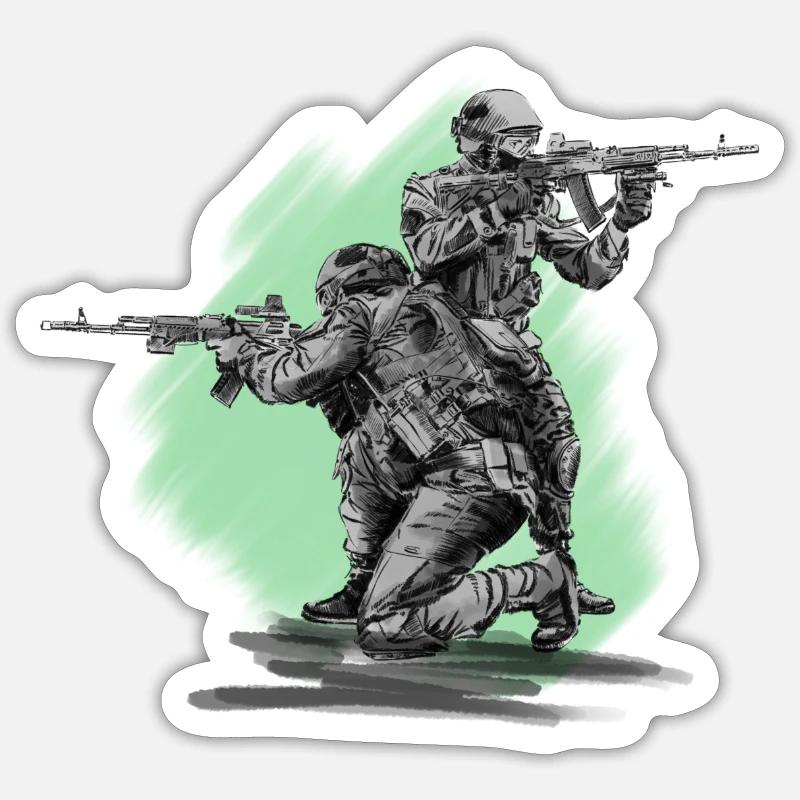 Special Forces - Sticker Größe S (10 x 10 cm) - Mattweiß