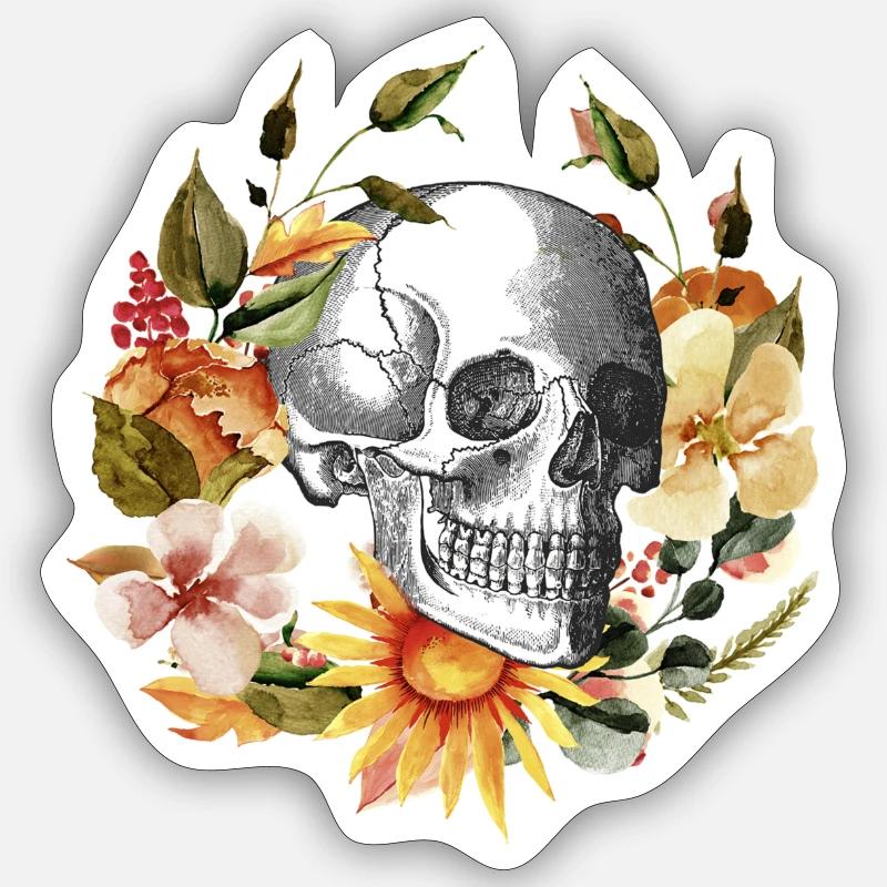 skull - Sticker Größe S (10 x 10 cm) - Mattweiß