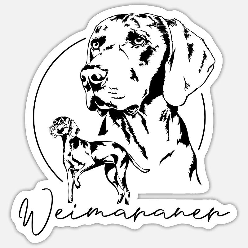 WEIMARANER Design Wilsigns Hunde Jäger Jagdhunde Sticker Größe S (10 x 10 cm)