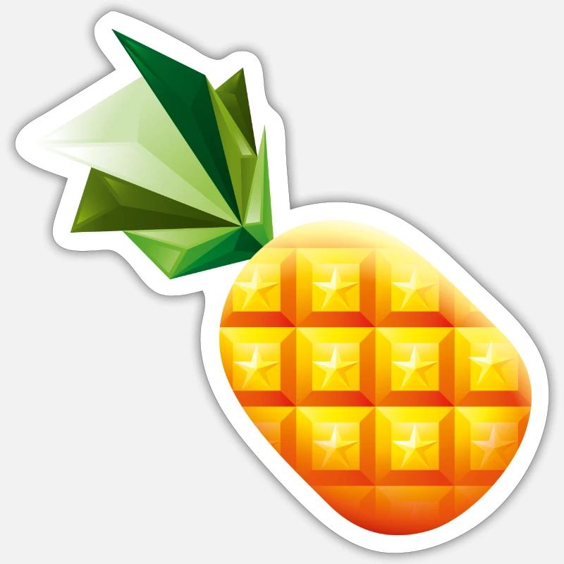 Smiley Pineapple - Sticker taille S (10 x 10 cm) - blanc mat
