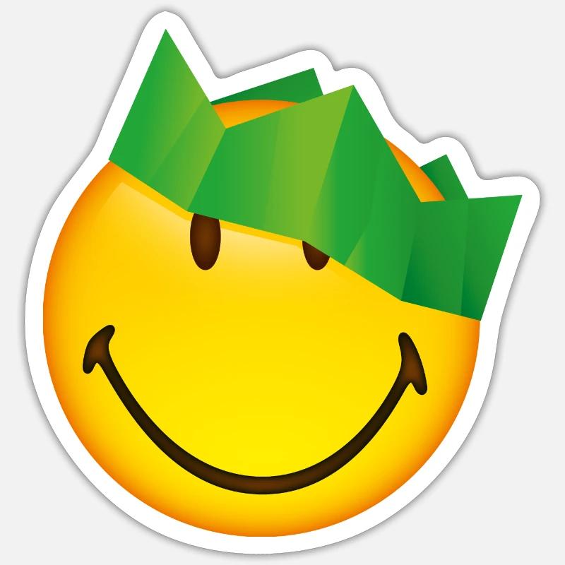 Smiley Green Crown Sticker Größe S (10 x 10 cm)
