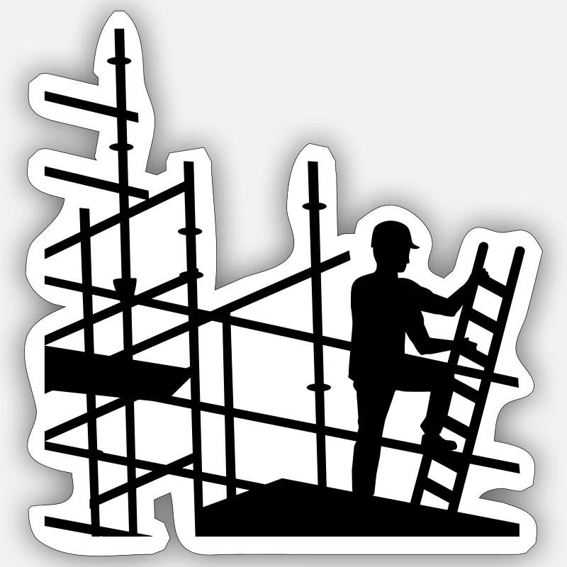 Monteur d'échafaudages Sticker taille S (10 x 10 cm)