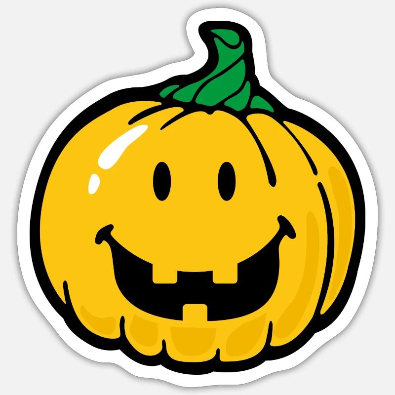 Smiley Halloween - Sticker taille S (10 x 10 cm) - blanc mat