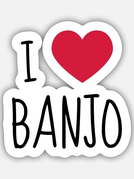 Banjo Banjo-Spieler Musik Musiker Musikerin - Sticker Größe S (10 x 10 cm) - Mattweiß