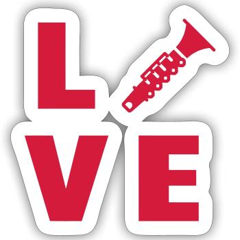 Clarinet Clarinetist Music Clarinette Musique - Sticker size S (10 x 10 cm) - white matte - Front