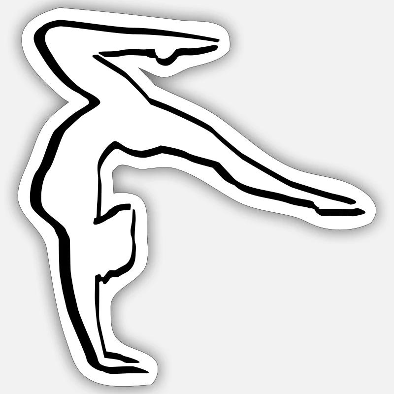 Gymnaste, gymnaste - Sticker taille S (10 x 10 cm) - blanc mat