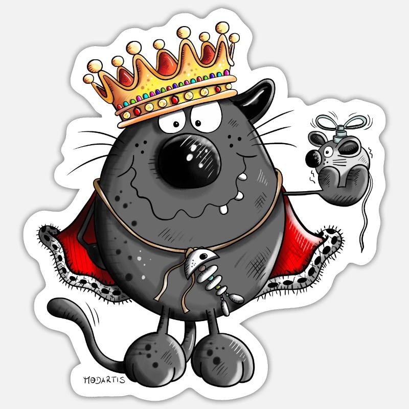 Roi de Chat Sticker taille S (10 x 10 cm)
