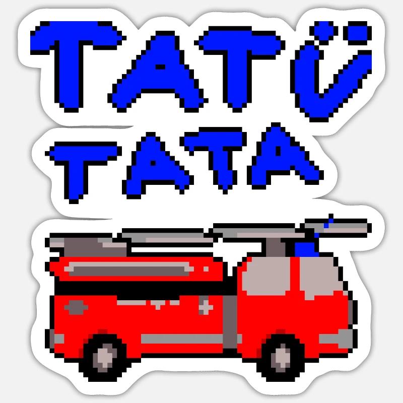 Fire brigade Tatütata - Sticker size S (10 x 10 cm) - white matte