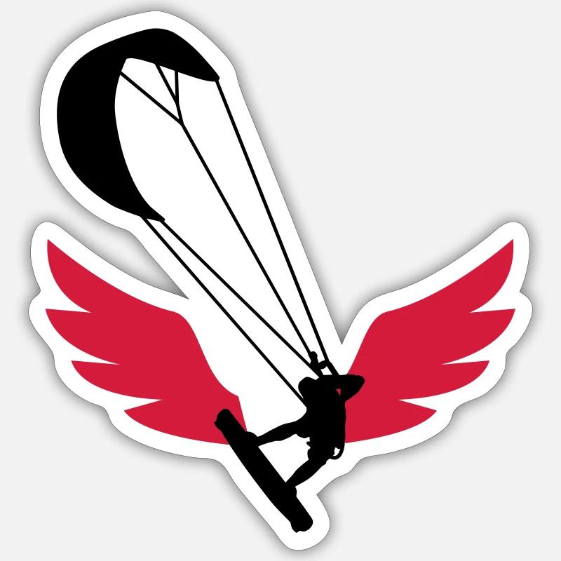 Kiteboarding / Kitesurfing / Kitesurf / - Sticker taille S (10 x 10 cm) - blanc mat