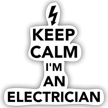 Électricien - Sticker taille S (10 x 10 cm) - blanc mat - Devant