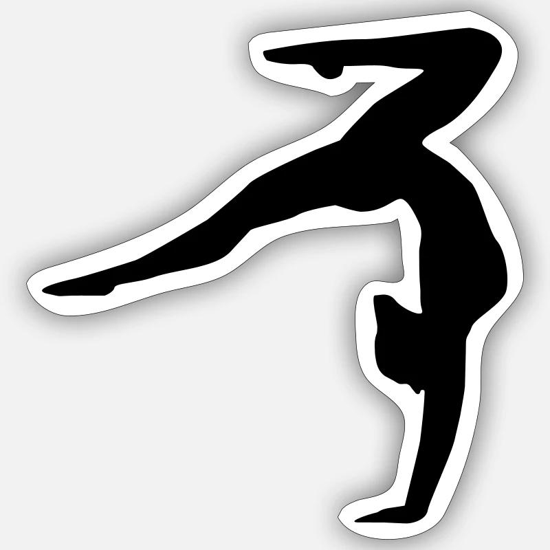 Turnen, Turnerin - Sticker Größe S (10 x 10 cm) - Mattweiß